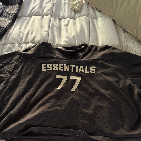 Essentials Football style Charcoal Tee - Picture 3 of 3